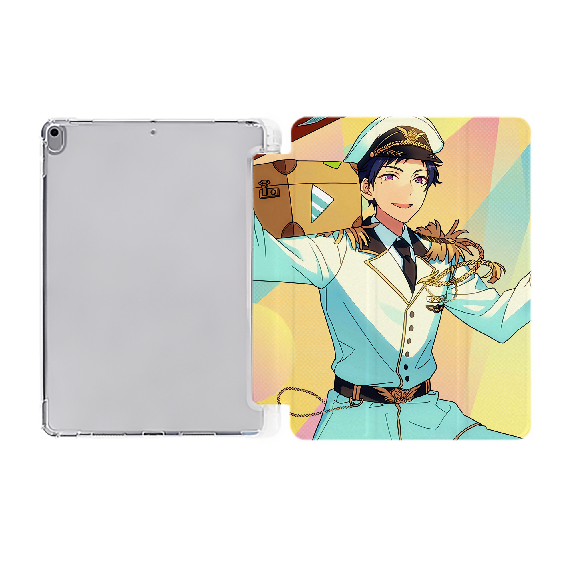 （画像用） あんさんぶるスターズ! Ensemble Stars IPad ケース ペン収納付き 三つ折りスタンド PUレザー×シリコン 対応機種9.5/10.5/10.9インチ